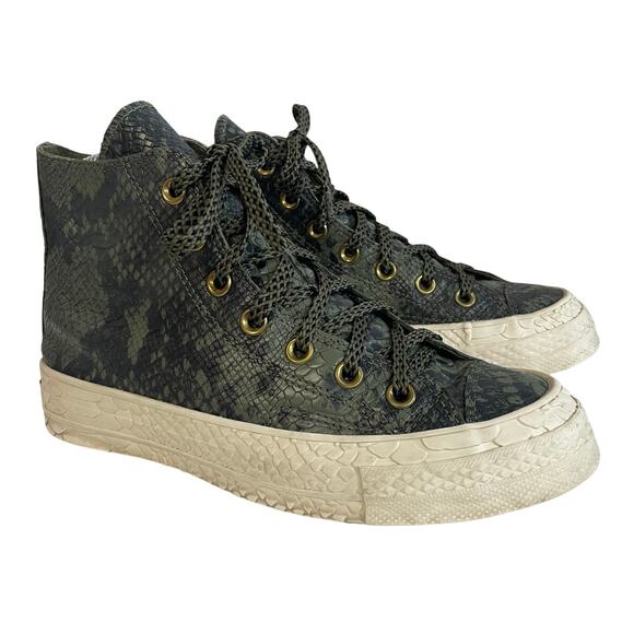 Converse X CT Women’s Green All Star Snakeskin High Fashion Sneakers Size 7 - Picture 1 of 14